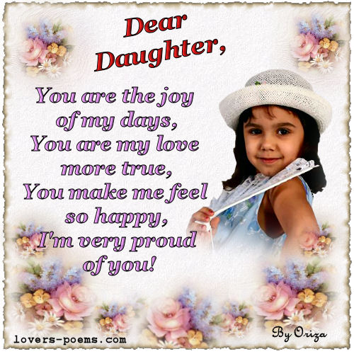 birthday poems for daughter. Message to a daughter - click