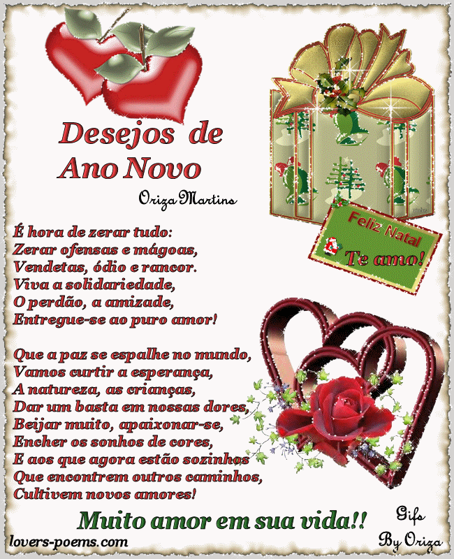 Poema de Natal e ano Novo de Oriza Martins