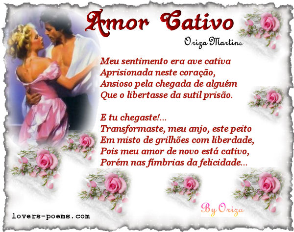 poesia de amor. O amor é o sentimento dos